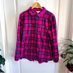 INCREDIBLE Bright Pink Plaid Fleece XL